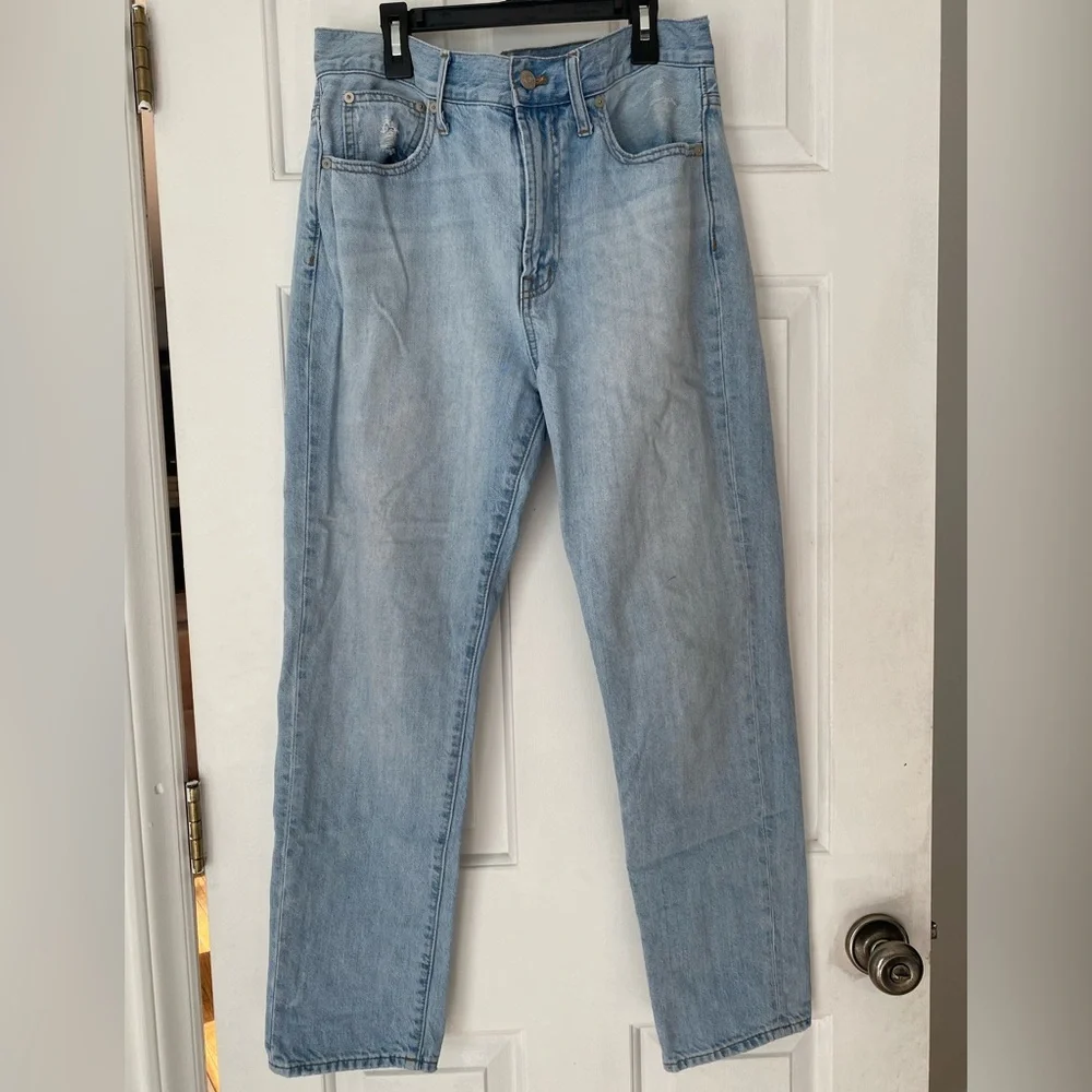Madewell Classic Vintage Light Blue Straight Jeans - Picture 1 of 9